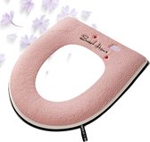 Livano Wc Bril Hoes - Toiletbril Cover - Toiletbril - Wc Deksel - Wasbaar - Verwarmde Wc Bril - (Niet Elektrisch) - Zacht - Roze