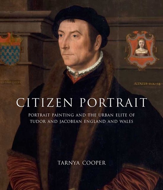 Boek 'Citizen Portrait' met schilderij van man uit 1544, 'ATATIS SVA 38'.