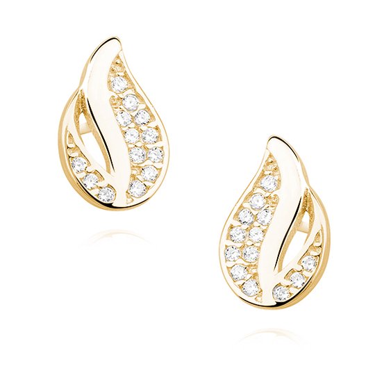 Goud Vuur Oorbellen - Elegant Gold Fire Earrings - Amona Jewelry