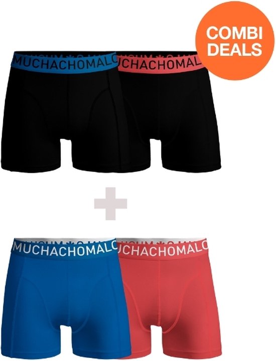 Muchachomalo Heren Boxershorts - 2+2 Pack - Maat S - 95% Katoen - Mannen Onderbroek