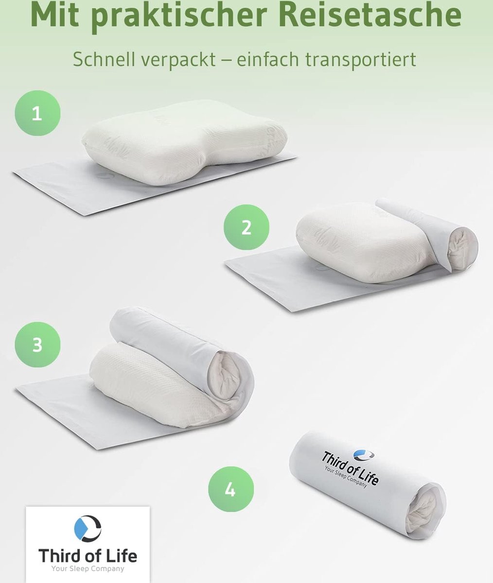 Pillow with Aloe Vera and Bamboo Charcoal NuMOON | Ergonomic