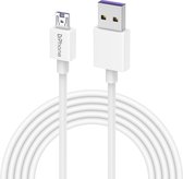 DrPhone ChargeFlow - 5V/2A USB naar Micro USB kabel – Datatransmissie En Oplaadkabel – 2 Meter - Wit
