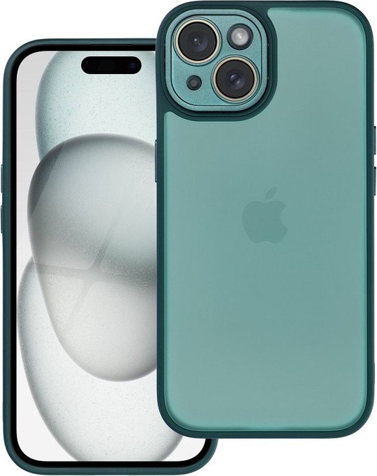 Case2go - Coque de téléphone adaptée à iPhone 15 - Back Cover - Variete Cover - Vert foncé