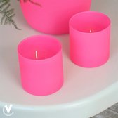 Waxinehouder Celtic neon pink | Ø12 x H12 cm | 2 stuks