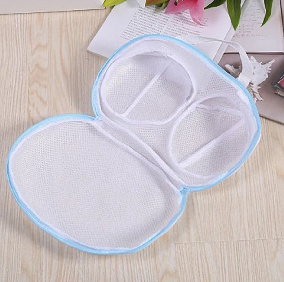 Goedkoopste Lingerie Waszak – BH Waszakje – Voor BH Met En Zonder Beugel – Kledingzakjes – Was Zakjes – Wasmachine Zakjes - Wasnet - Wit Blauw