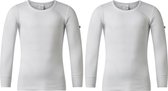 2 heren thermo T-shirts lange mouw van Gentlemen 50% polyester - 50% modal 447 wit maat L