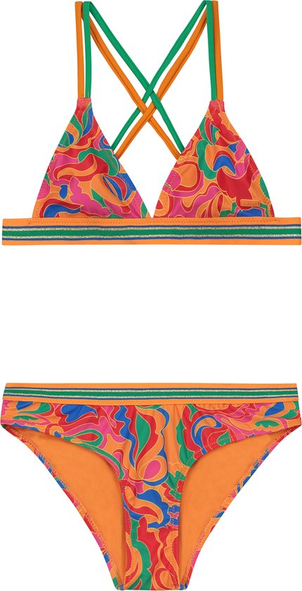 Shiwi Bikini set LUNA FIXED TRIANGLE SET - orange sun groovy love - 122/128