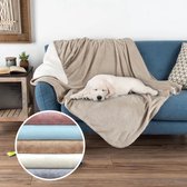 Couverture pour chien Green Berg - Imperméable - Polaire à Plaid pour chien et chat - Protège-canapé - 125x150 cm - Marron clair