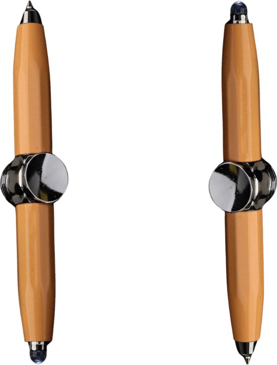 2 Stuks - Solidix fidget pen - Beige - anti stress - kalmerende pen - Rustgevende pen - pen met lampje - Combineren mogelijk