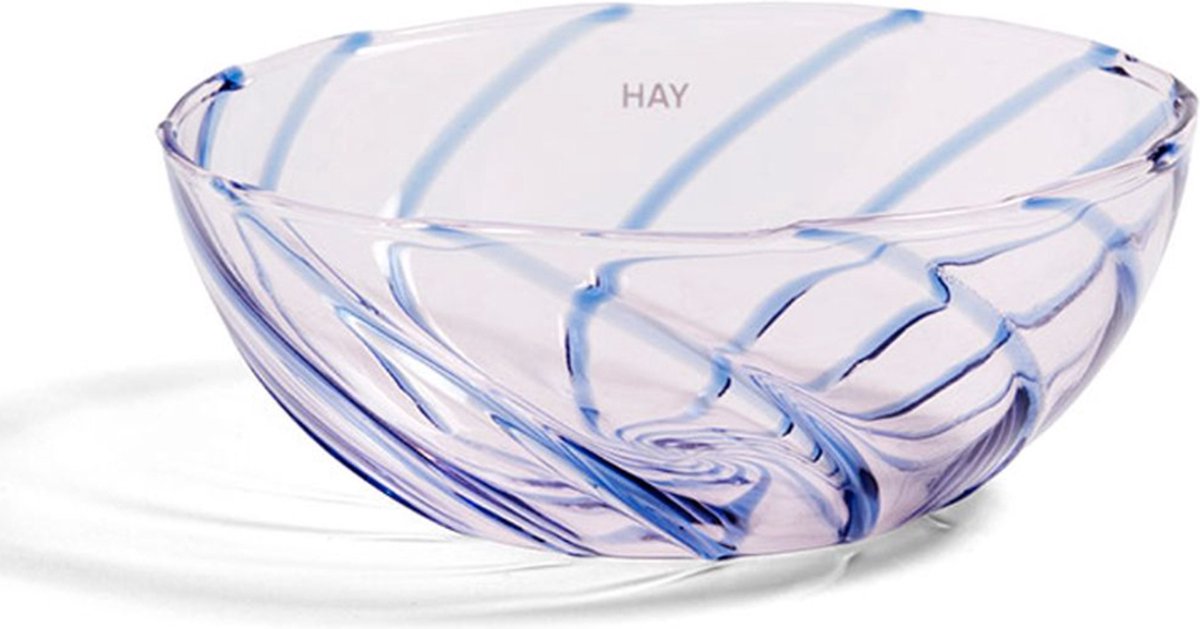 HAY Spin Bowl - schaal - 2 stuks - Light Pink w. Blue Stripes