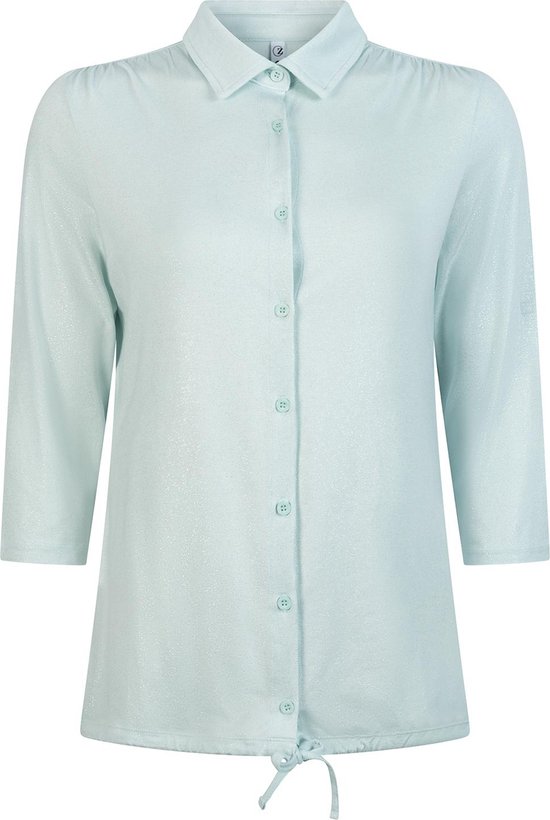 Zoso Blouse Beau Blouse With Spray Print 242 0060 Aqua Dames Maat - L