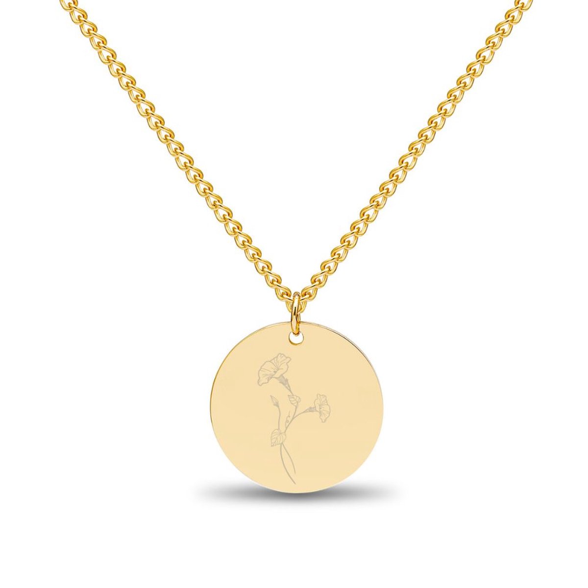 Lovelockers® | Geboorte Bloem ketting | September | Stainless Steel | Goudkleurig | Geboorte Maand | Kraamcadeau | Geboorte cadeau | Cadeautje voor haar | Bloemen ketting