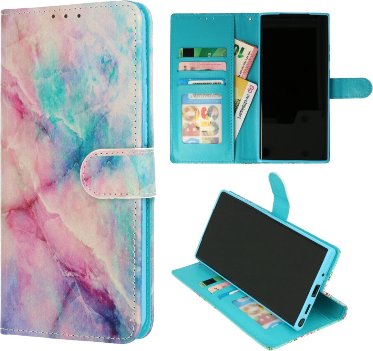 Cityhoesje-Bookcase Geschikt voor Samsung GalaxyA25-Marmer Universum