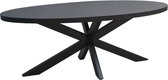 Livingfurn - Zwart Ovale Eetkamertafel -  -  Mango Hout  - 210 cm