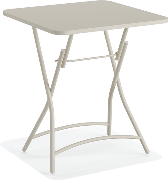 Table Pliante Bistro - Acier Beige - 60x60x74cm - Breeze - Giga Meubel