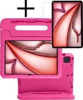 Hoesje Geschikt voor iPad Air 2024 (11 inch) Hoesje Kinderhoes Shockproof Hoes Kids Case Met Screenprotector - Roze