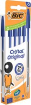 Stylo à bille Bic Cristal moyen, bleu, blister de 5 pièces