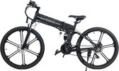 Samebike LO26-II Draagbare Opvouwbare Slimme Elektrische Bromfiets 500W Motor Max 35km/h 26 Inch Band - Zwart