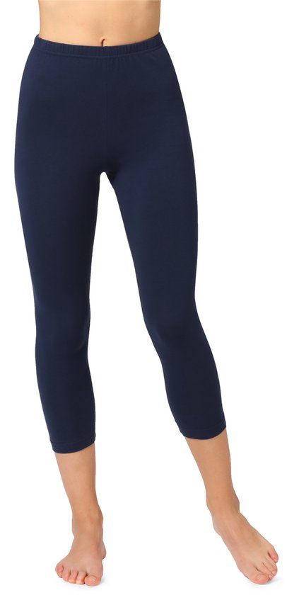 Bellivalini BLV-BLV50-184-LE Dames Capri Leggings - Sport - Vrijetijdsbroek - 3/4 Lengte - Katoen - Sporbroek - Yogabroek - Marineblauw - L