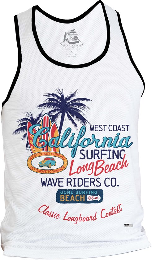 Miami Beach | Mouwloos T-shirt | Tanktops | Singlet | Climacontrol |389 | Maat S