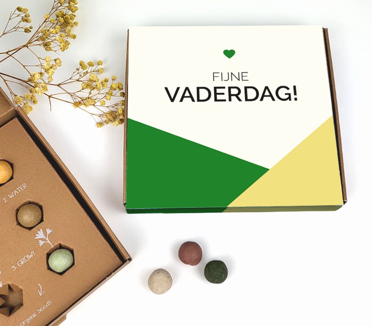 Bloembommetjes - Papa cadeau - Cadeau voor papa - Vaderdagcadeau - Fijne vaderdag! - Geometrisch