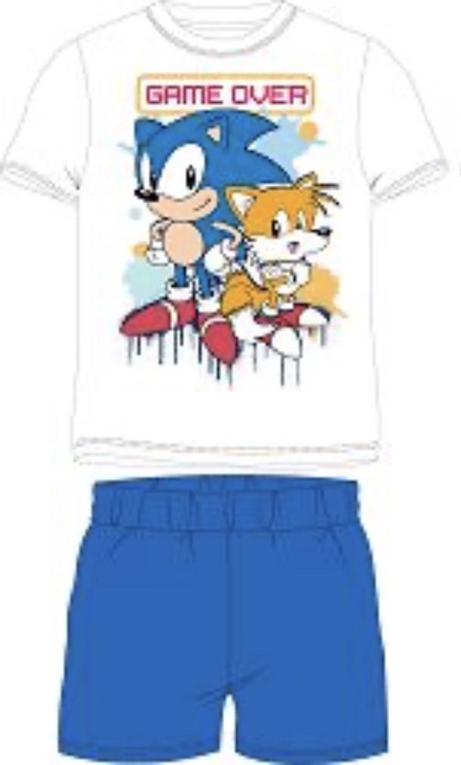 Sonic The hedgehog - Pyjamaset- Wit/Blauw- Maat 104