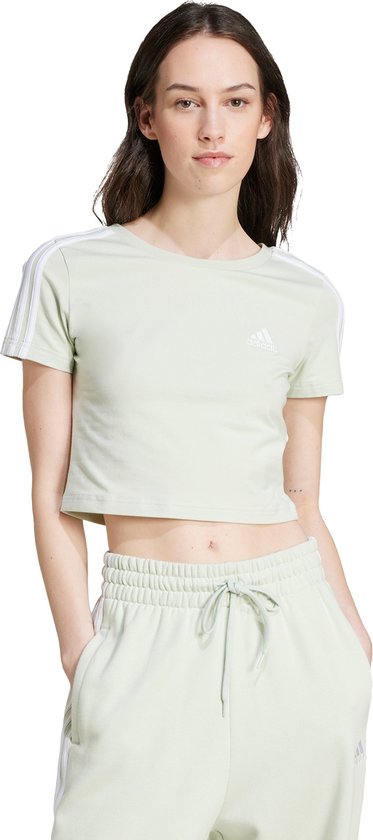 adidas Sportswear Essentials 3-Stripes T-shirt - Dames - Groen- 2XS