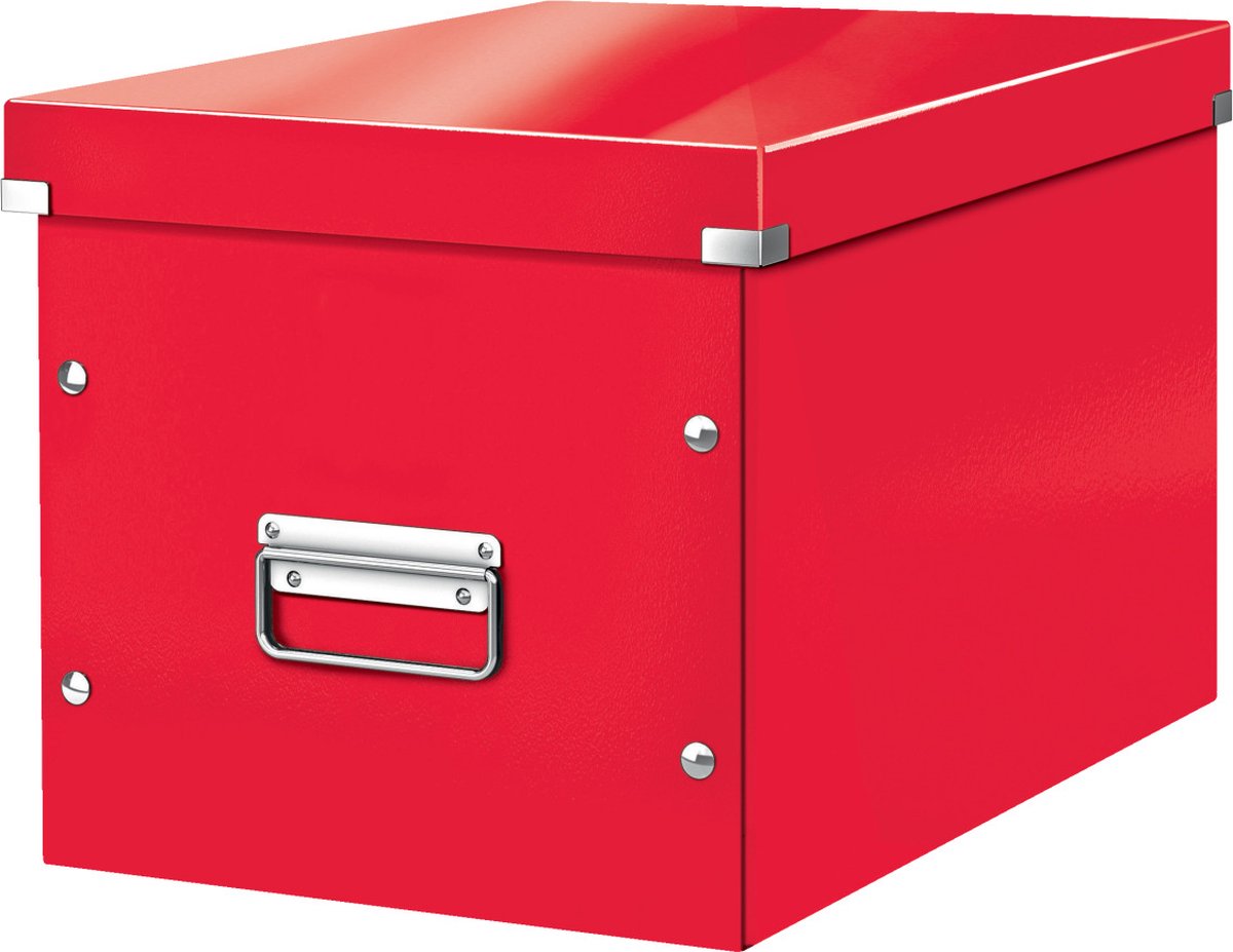 Leitz Wow Click & Store Kubus Grote Opbergdoos - 80% Gerecycled Karton - 32 x 31 x 36 cm (BxHxD) - Rood