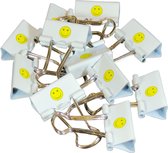 Smiley papierklemmen | Foldbackclip | Wit 25MM | 240 stuks