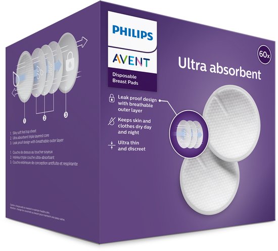 Coussinets d'allaitement jetables Philips Avent - 60 pièces
