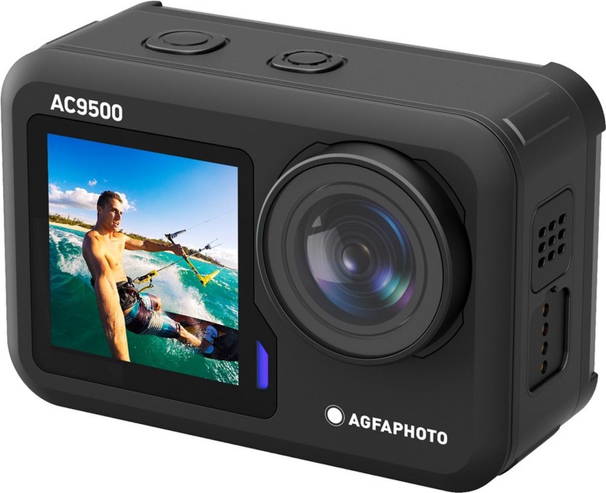 KODAK AC9500 Caméra Sportive Waterproof - Vidéos 4K Photos 16MP Double Écran Grand Angle 170° WiFi - Noir