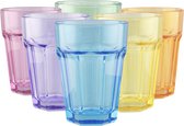 Drinkglazen Gekleurde Waterglazen Sapglazen Cocktailglazen Drankglazen Drinkglas Waterglas Longdrinkglas Glazen voor Water Drank Sap Vintage Design | Verzameling Alva | 370 ML | Set van 6 | 6 Kleuren