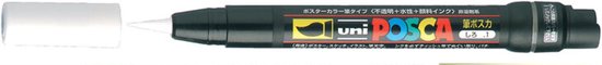 Posca Marker – Universele Stift – Paintmarker – #01 Wit – PCF-350 – Lijndikte 1-10mm – Posca – 1 stuk – Incl. Goodie