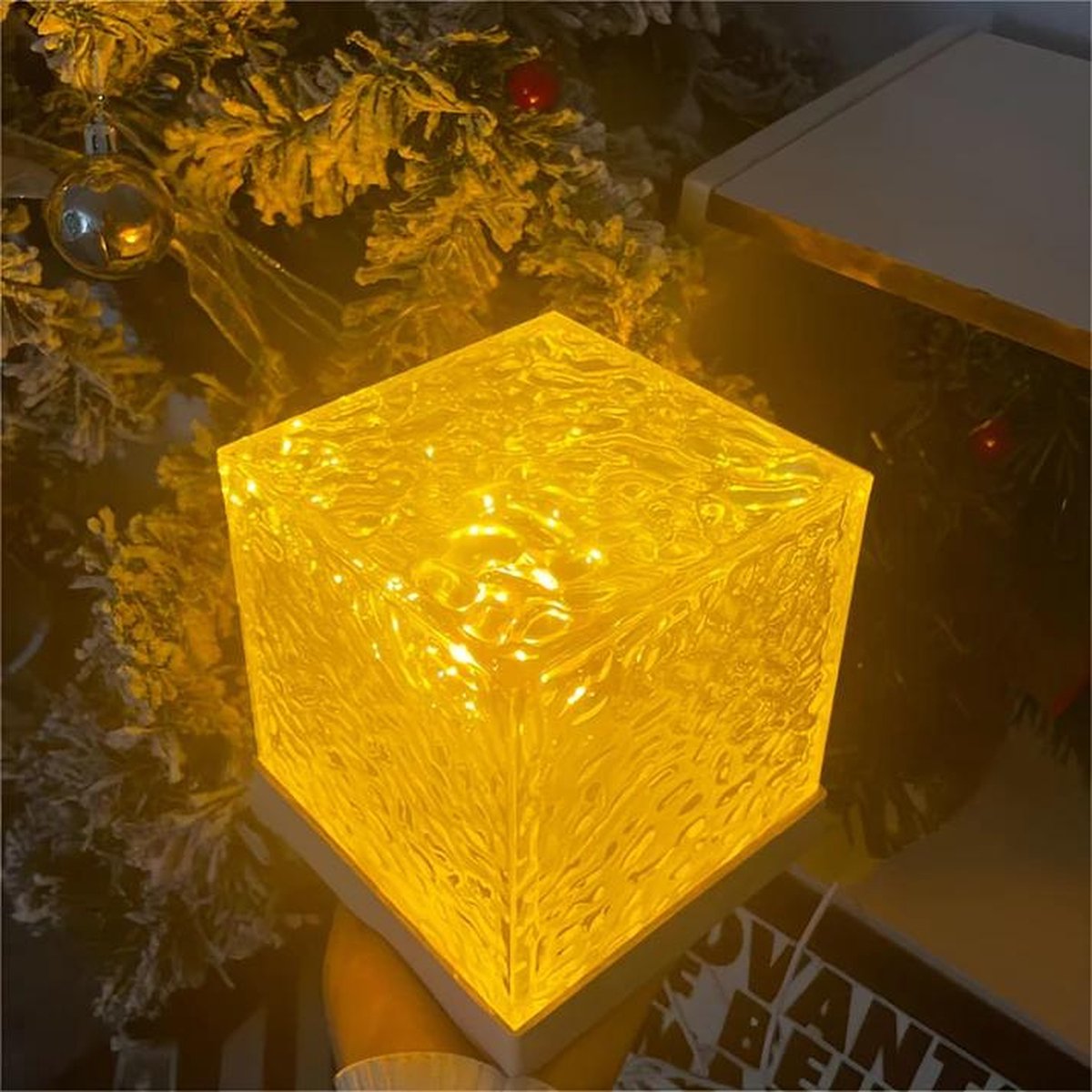 Noorderlicht Projector - Northern Lights Projector - Galaxy Projector - Cube Lamp - Crystal Lamp - Wave Lamp - Wave Cube - Water Ripple Light - Ocean Projector - Kristal - Sterren Projector - Sunset Lamp - Leuke lamp – foto 2