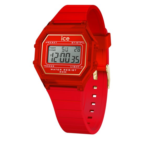 Ice Watch ICE digit retro - Rouge passion - Transparent 022885 Montre - Siliconen - Rouge - Ø 33 mm