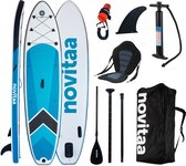Novitaa SUP Board - Opblaasbaar Paddle Board - Complete Set - Max. 150KG - 324x76cm - Inclusief pomp en draagtas - SB01G