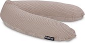 Snoozzz Voedingskussen Ergonomisch Premium kwaliteit - 185 cm - microparel vulling - luxe draagtas - wasbare hoes van Zachte teddy met katoen en wafel - Wafel Teddy Sand