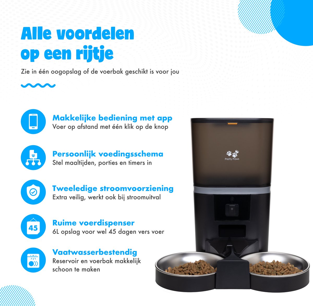 Pretty Paws QQ005 - Voerautomaat met WiFi en Camera - afbeelding 3