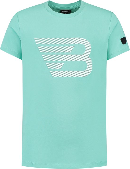 Ballin Amsterdam - Jongens Slim fit T-shirts Crewneck SS - Dark Mint - Maat 12