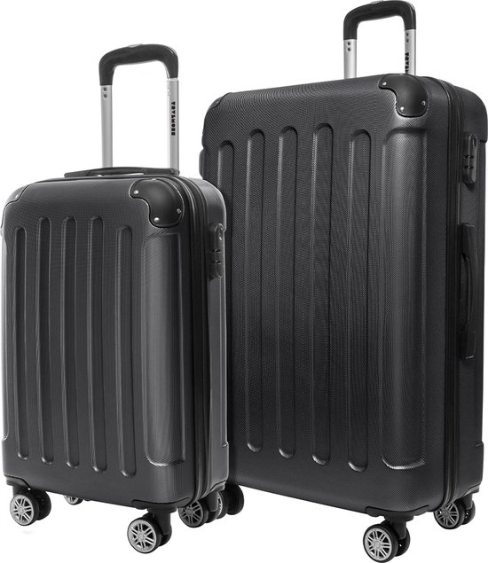 Ensemble valise TRVLMORE - 2 pièces - 38L (bagage à main) + 110L - Zwart