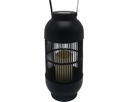 Solar Buitenlamp - Tafel- en hanglamp Matisse - Met vlameffect - Ovaalvormig ontwerp - Tuinverlichting op zonne-energie - Zwart