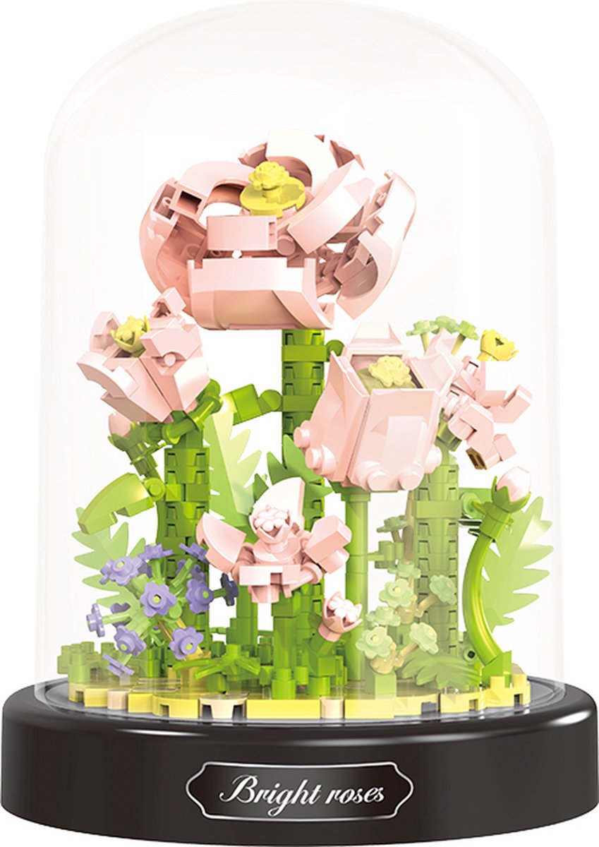 Balody Pink Roses/Roze Rozen - 16346 - Nanoblocks / miniblocks - Bouwpakket - Hobby - 3D puzzel - 365 bouwsteentjes
