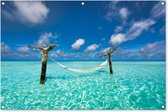 Tuinposter - Tuindoek - Tuinposters buiten - Zee - Hangmat - Lucht - 120x80 cm - Tuin