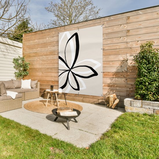 Affiche de jardin - Abstrait - Pastel - Fleurs - Minimalisme - Décoration murale - Décoration de jardin - Toile murale - 120x160 cm - Toile de jardin - Affiche d'extérieur