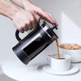 koffiezetapparaat- draagbare cafetière met drievoudige filters- hittebestendig glas met roestvrijstalen 1 liter
