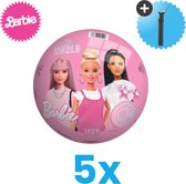 Barbie Lichtgewicht Speelgoed Bal - Kinderbal - 23 cm - Volumebundel 5 stuks - Inclusief Balpomp