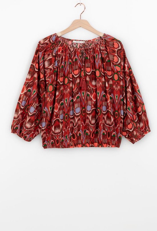 Sissy-Boy - Donkerrode top met ikat print