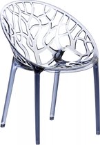 In And OutdoorMatch Trendy stoel Grayce - Met rugleuning - Thuis of beurs - Transparant zilver - Zithoogte 45cm