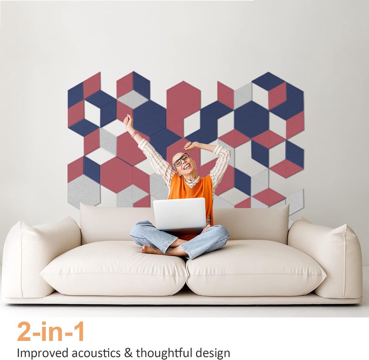 Geluiddempende bekleding - Isolatieplaten - akoestisch schuim, ideaal voor geluidsstudio, tv-kamer, kinderkamer, kantoor en podcast 12 stuks