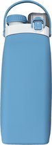 Opvouwbare waterfles - Drinkfles met een sluitbaar rietje en apart vulgat! - Stijlvolle waterzak in de kleur blauw - 500ml